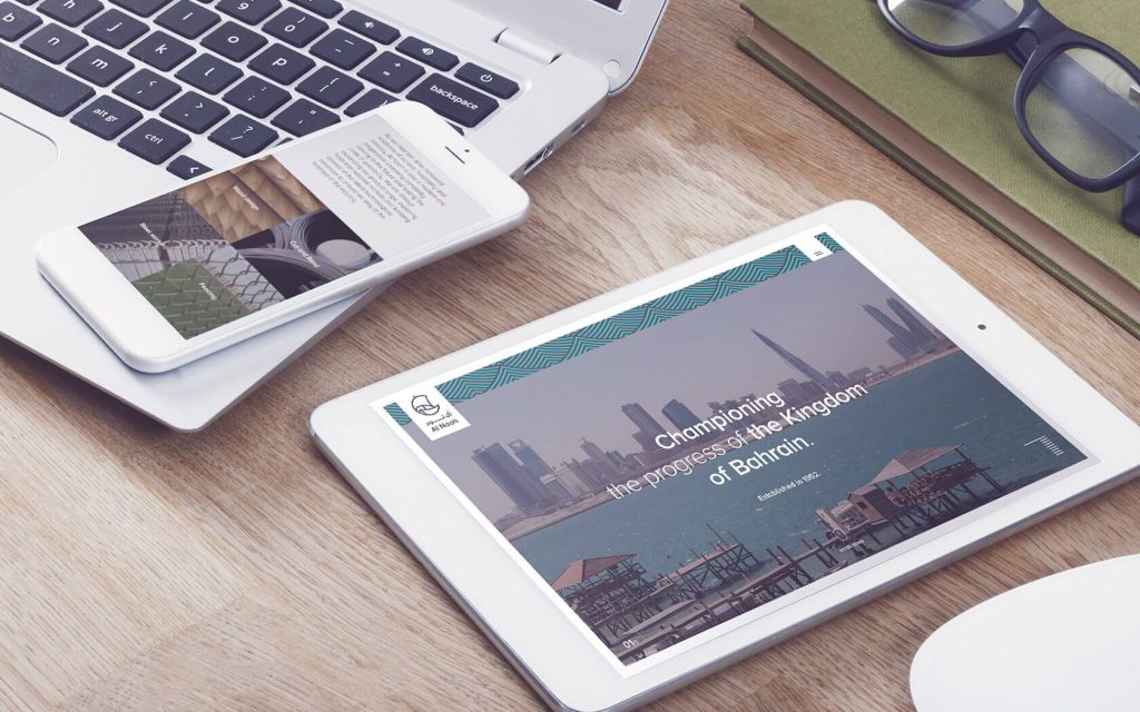 Al Nooh. Website in iPad and mobile browser