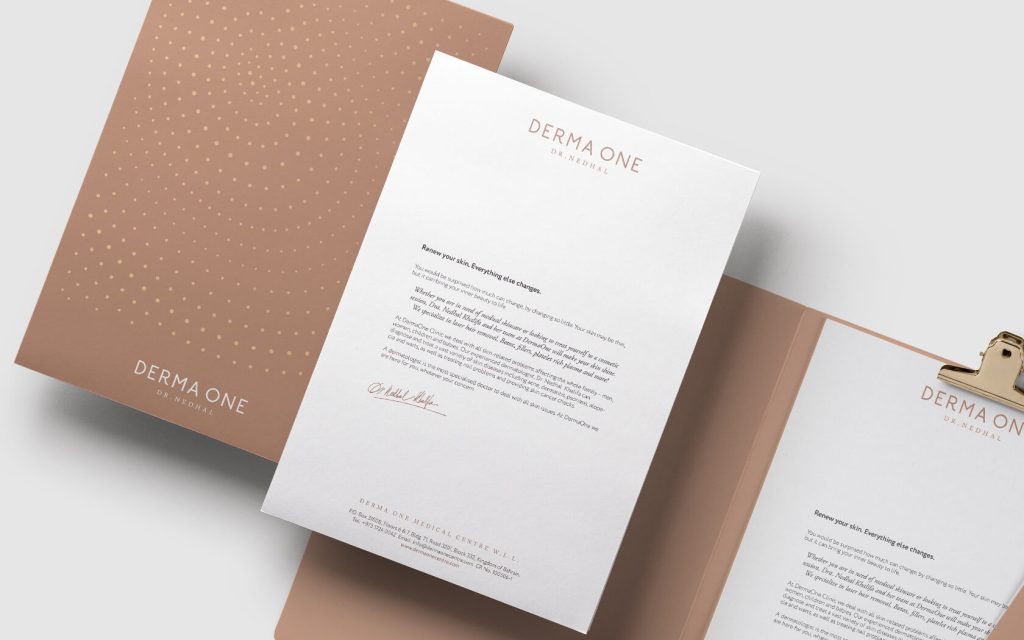 Derma One. Letterhead example