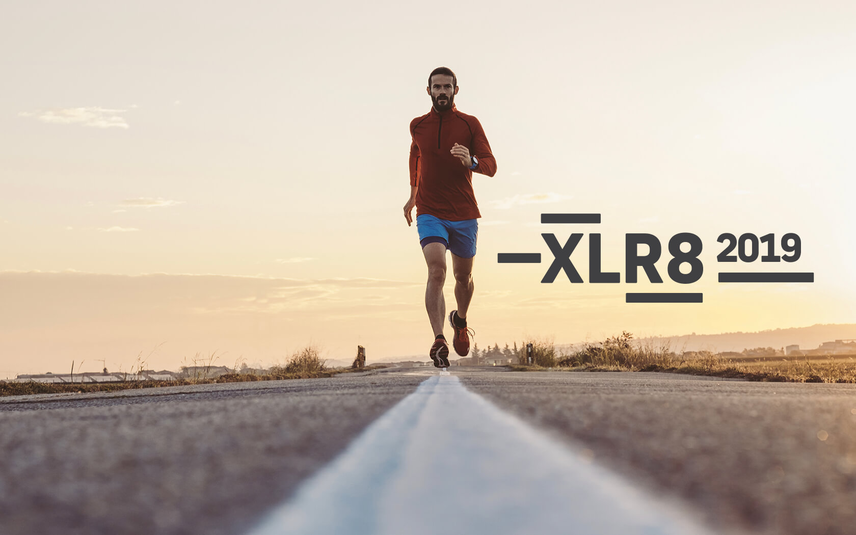 XLR8. Brand logo in horizontal lockup in black colour