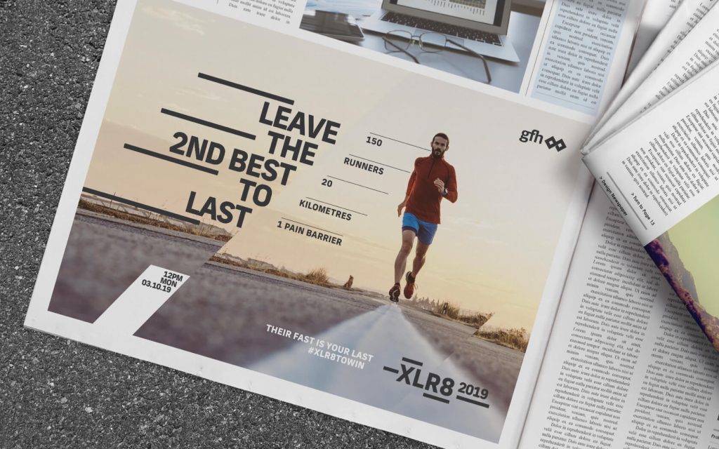 XLR8. Press ad example