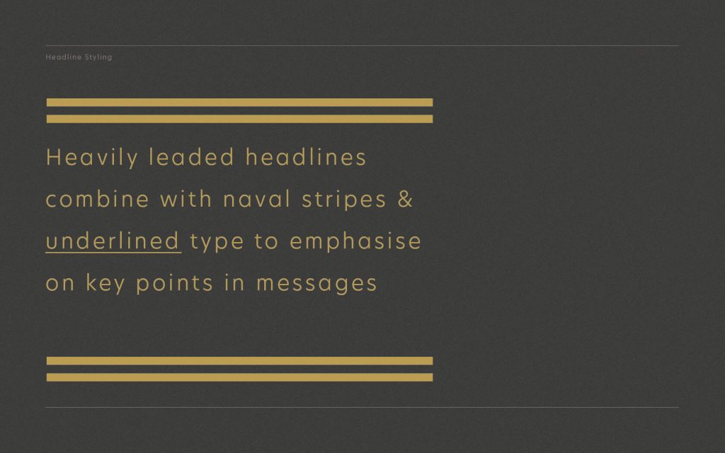Harbour Club. Headline style example