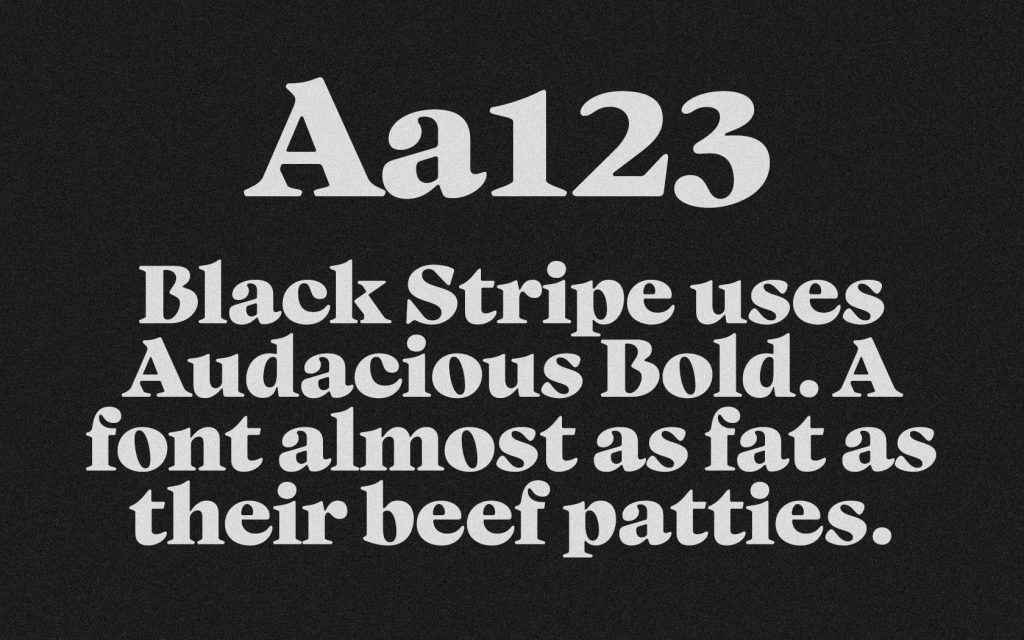 Black Stripe brand typography