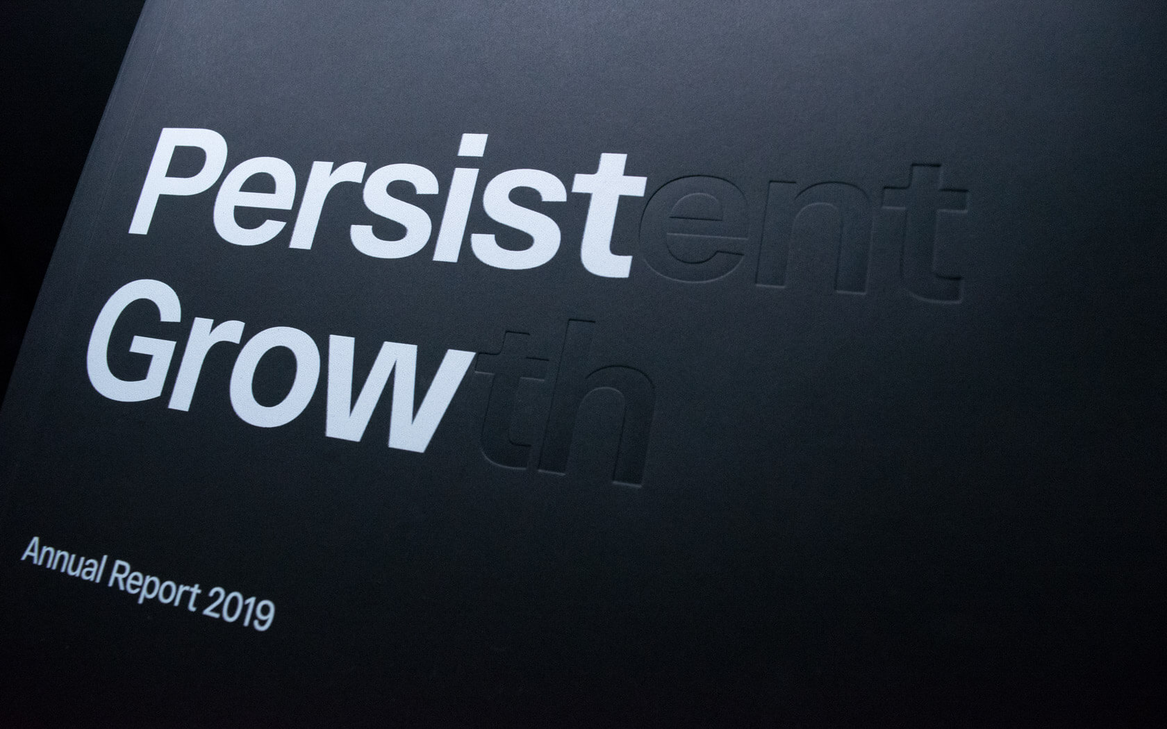 Annual Report Cover. Headline treatment in detailed