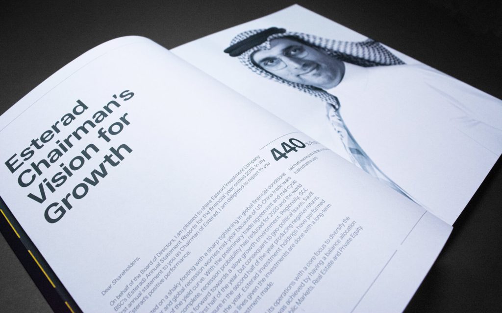 Annual Report 2019. Chairman spread layout