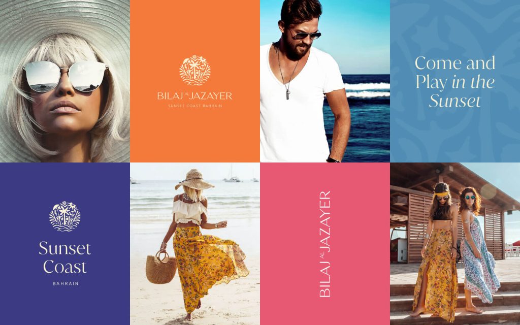Images and text with different colour variation