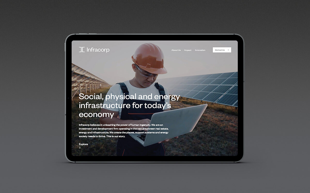 Infracorp Website Homepage