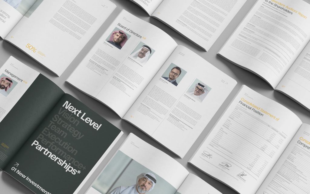 Esterad Annual Report 2021. Layout spreads