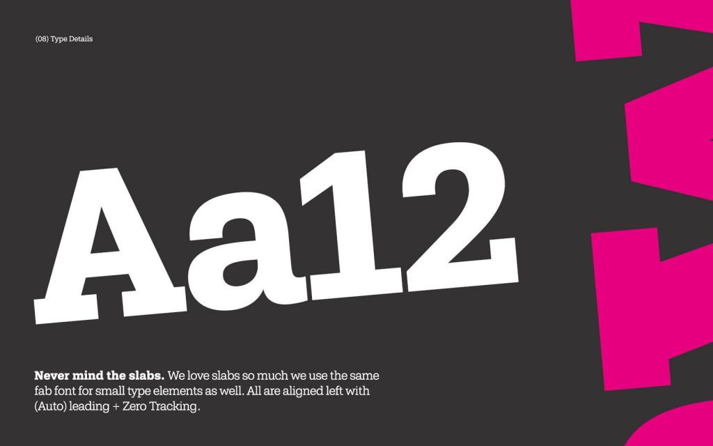 Rawk brand typeface detail