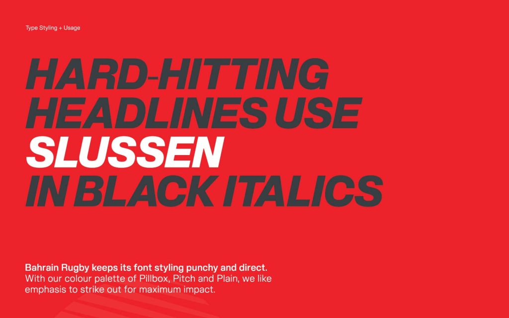 Bahrain Rugby. Type Styling