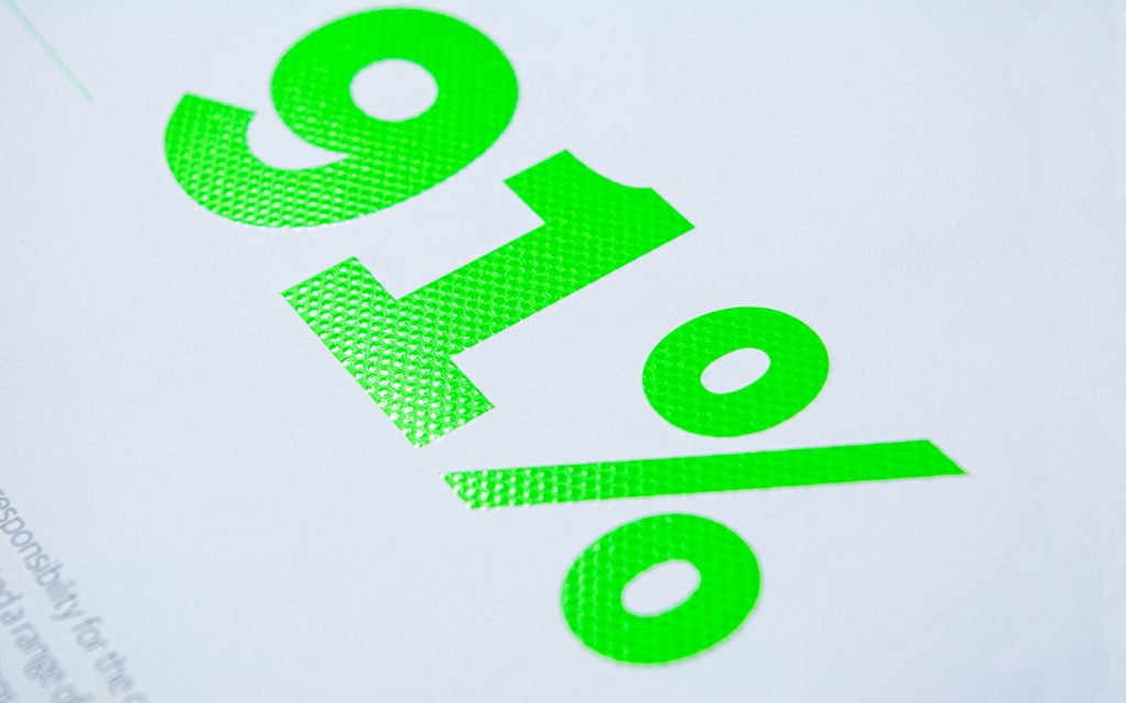 Large number with special print treatment