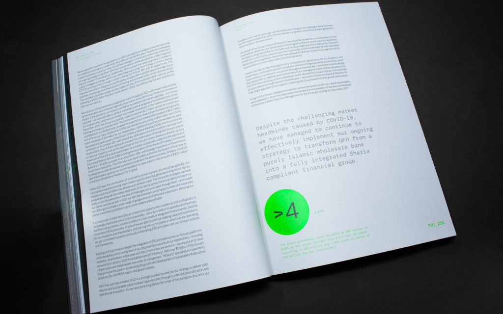Annual Report layout spread