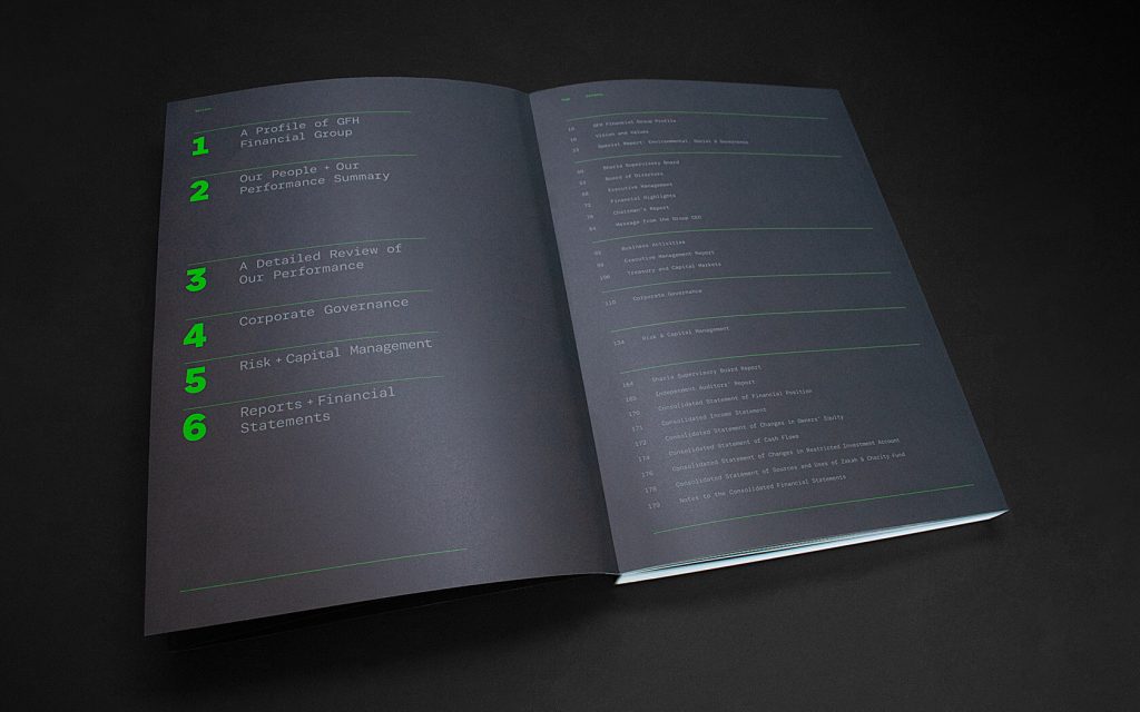 Annual Report table of content