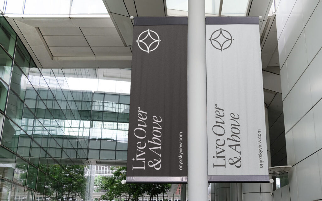 Onyx Skyview. Hanging Banners