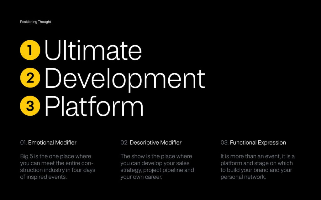 Big5. Brand positioning thought