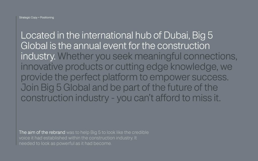 Big5. Strategic copy & positioning