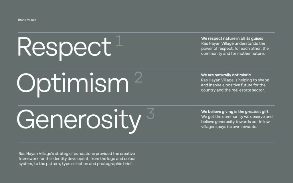 Ras Hayan. Brand Values