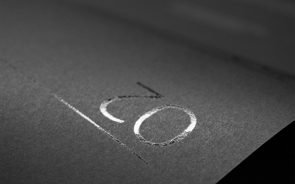 Annual Report. Large number with glossy effect