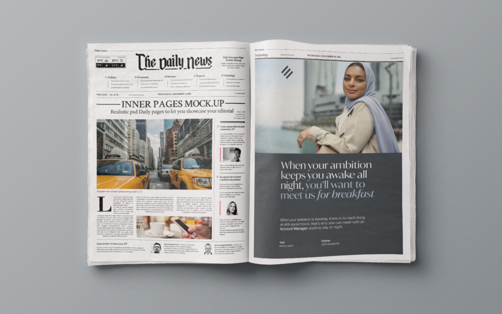 Full page press advert