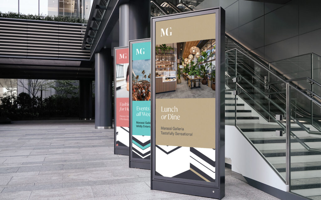 Marassi Galleria. Standing poster stand