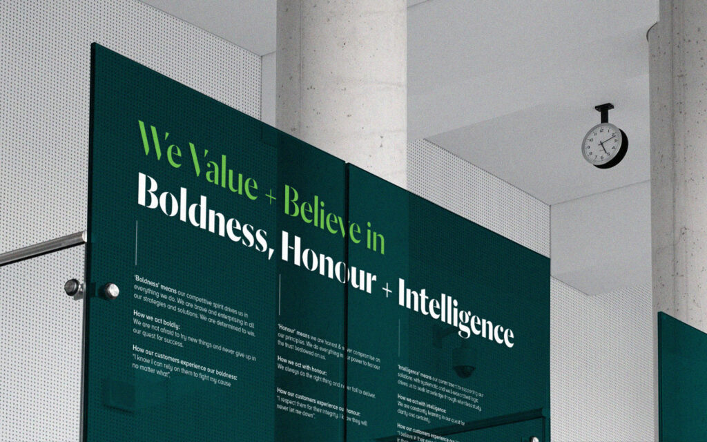 Raees & Co. Glass window branding