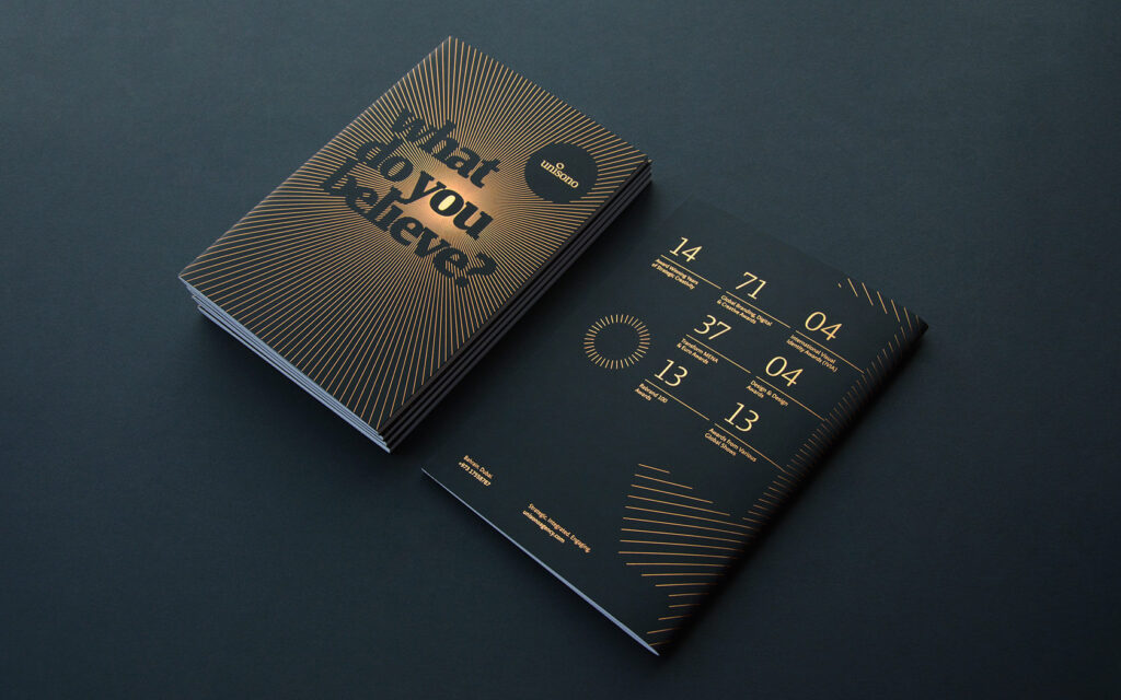 Unisono's notebook Front and back covers with foiling