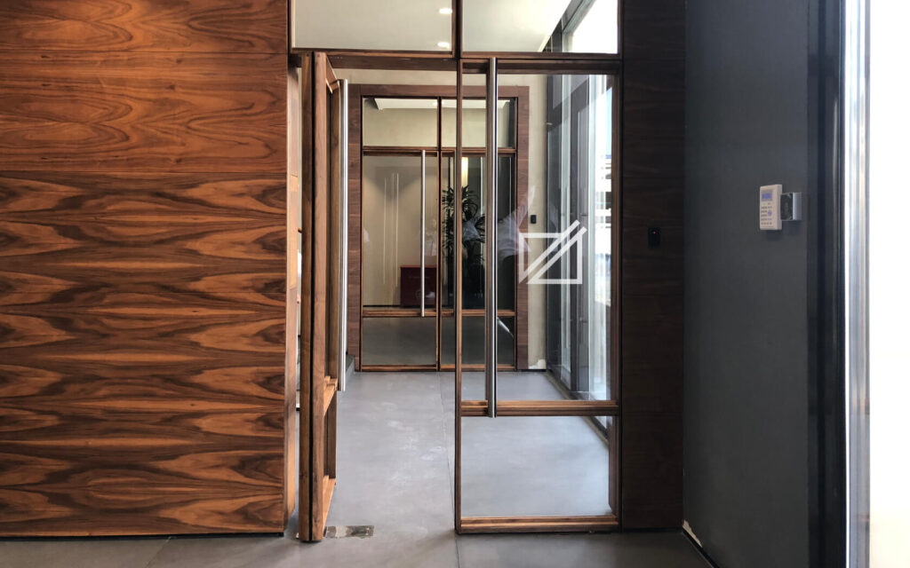 Alhoty. Brand icon on the entrance door