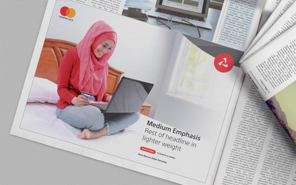 Bank Muscat. Co-brand press layout