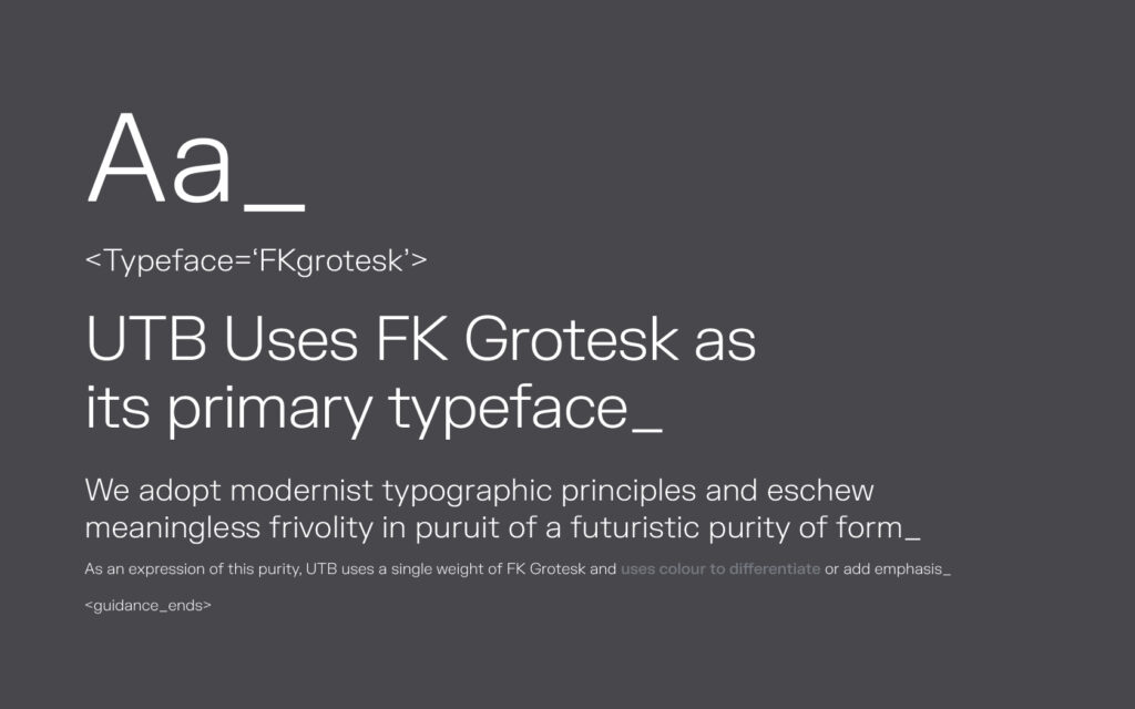 UTB. Brand Typeface