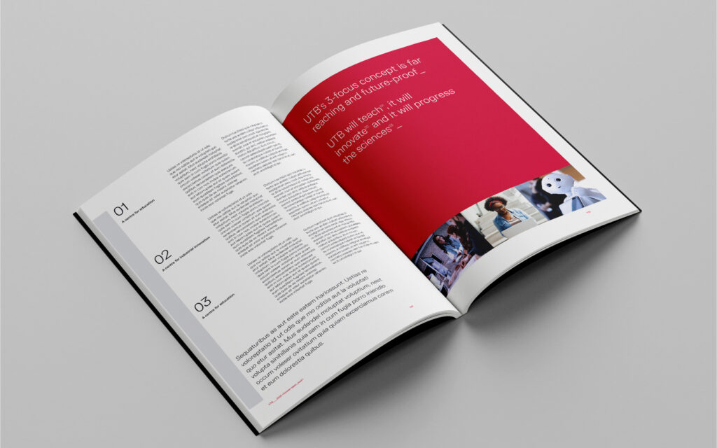 UTB Report. Layout spread