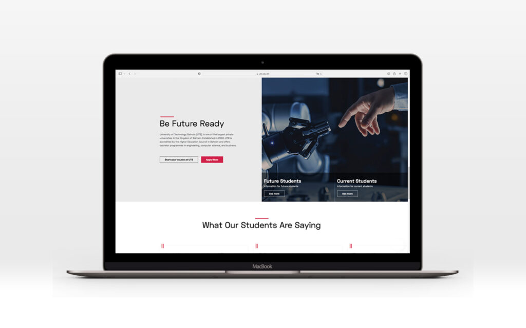 UTB. Website Layout