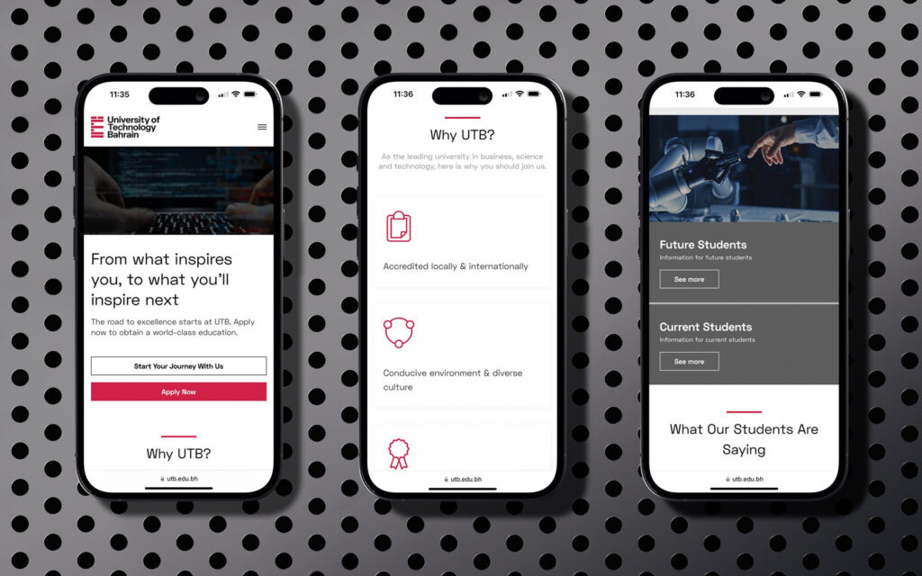 UTB. Mobile Website