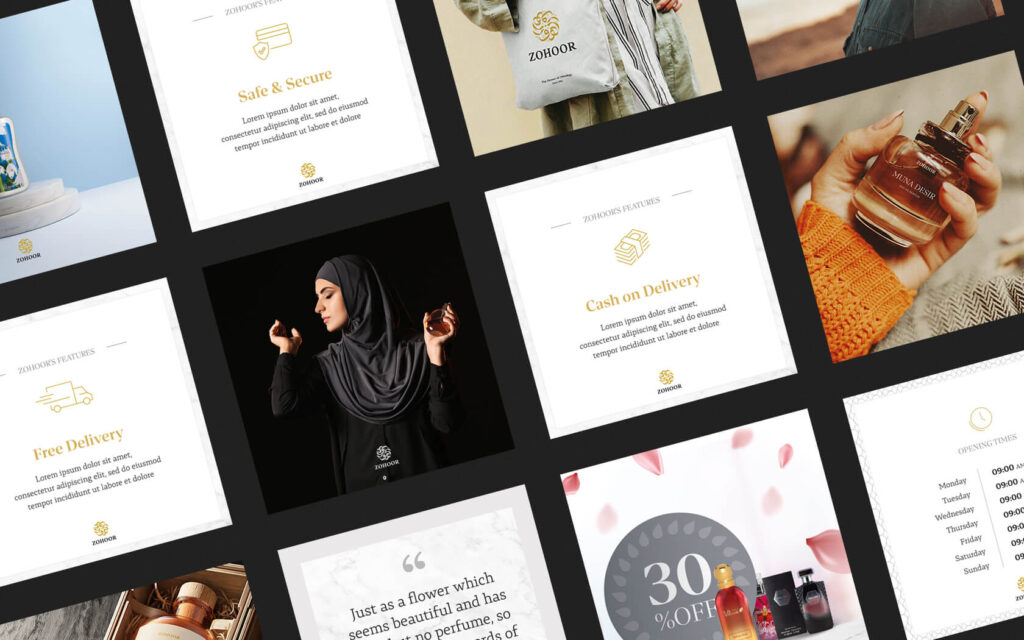 Zohoor. Instagram post examples