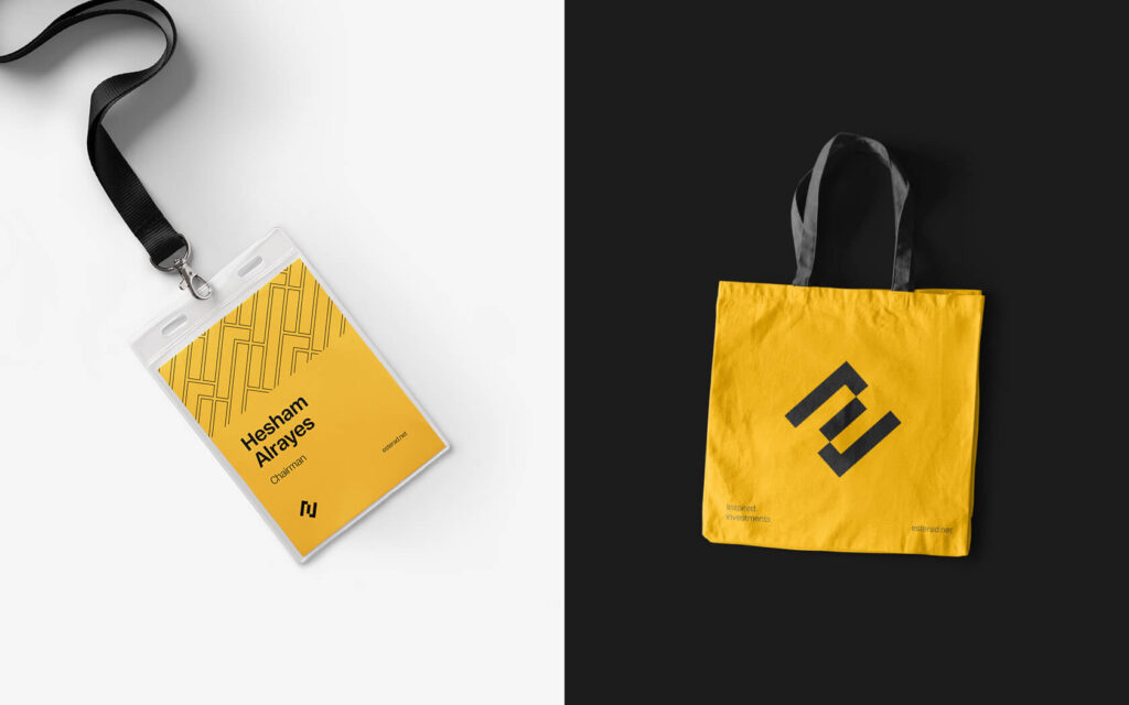 Esterad. Branded bag and lanyard
