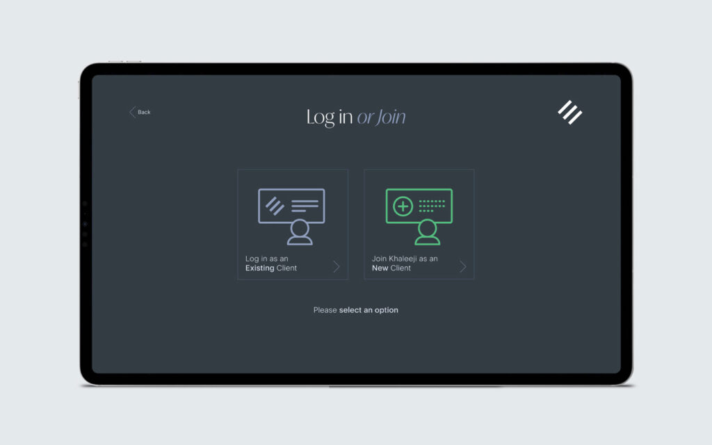 Brand Kiosk Login page design for Khaleeji.