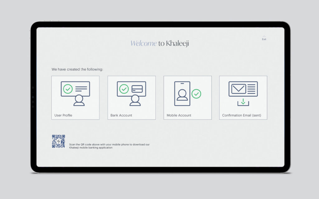 Brand app Welcome page for Khaleeji.