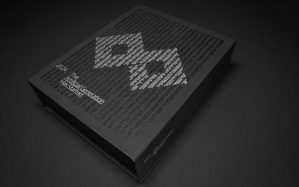 GFH Calendar 2024. Packaging with black and silver foil treatment