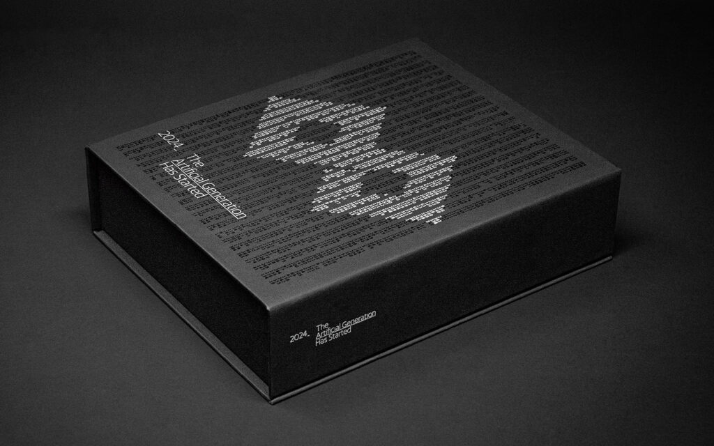 GFH Calendar 2024. Packaging with black and silver foil treatment