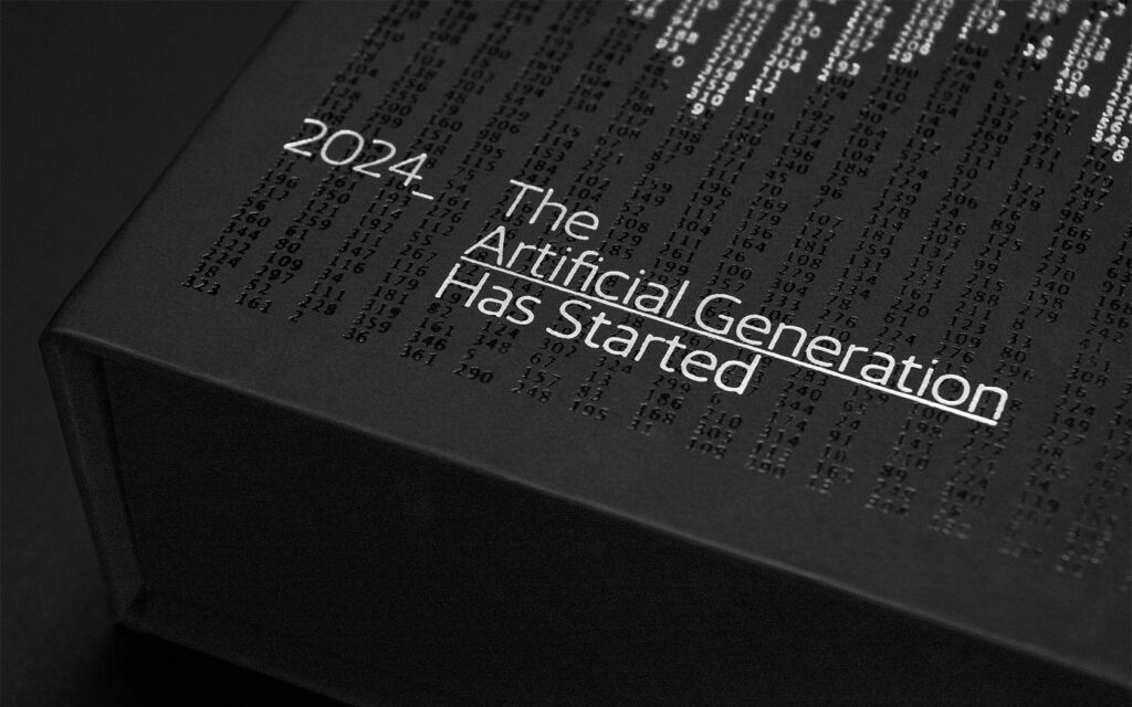 GFH Calendar 2024. Packaging with black and silver foil treatment