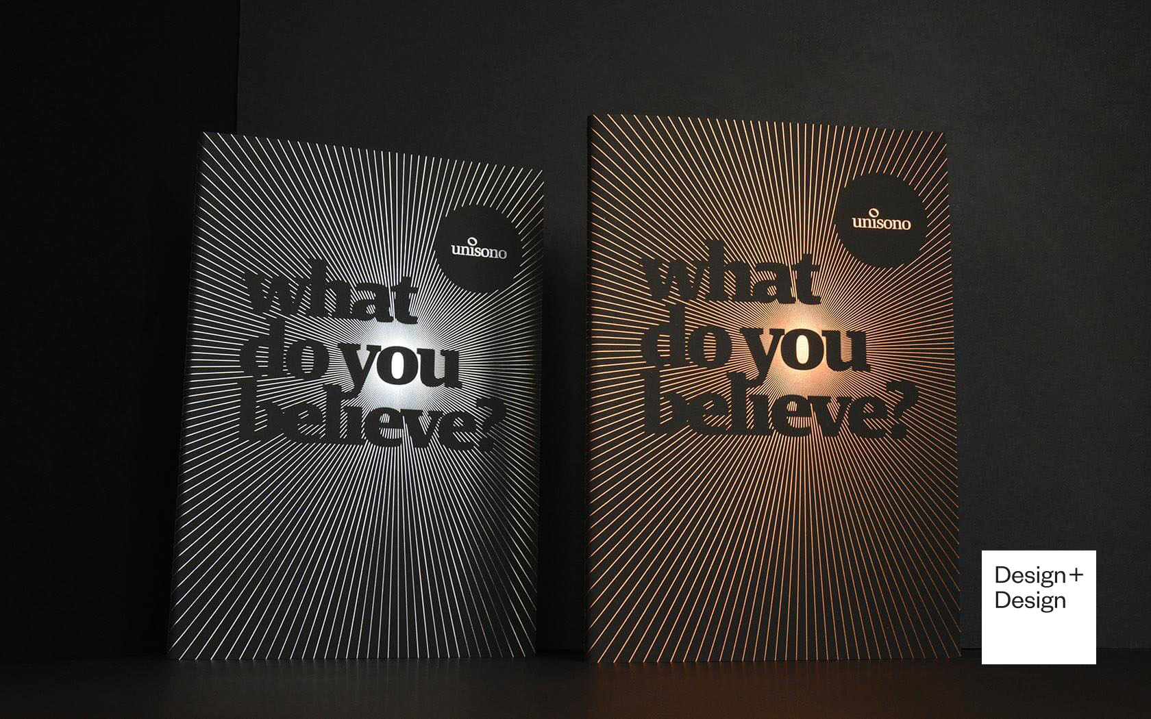 Unisono's notebook cover with foil