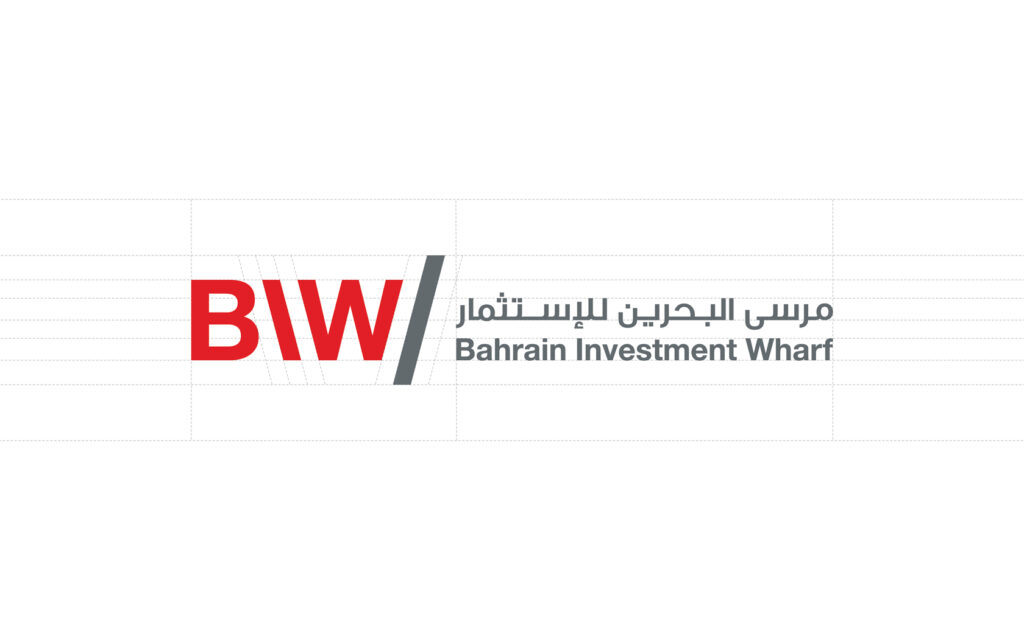 Brand logo in vertical lockup with architectural grid for BIW.