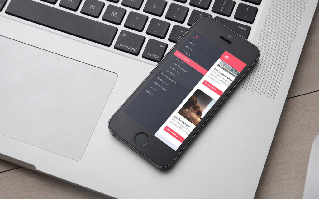 GFH. Menu style in mobile website