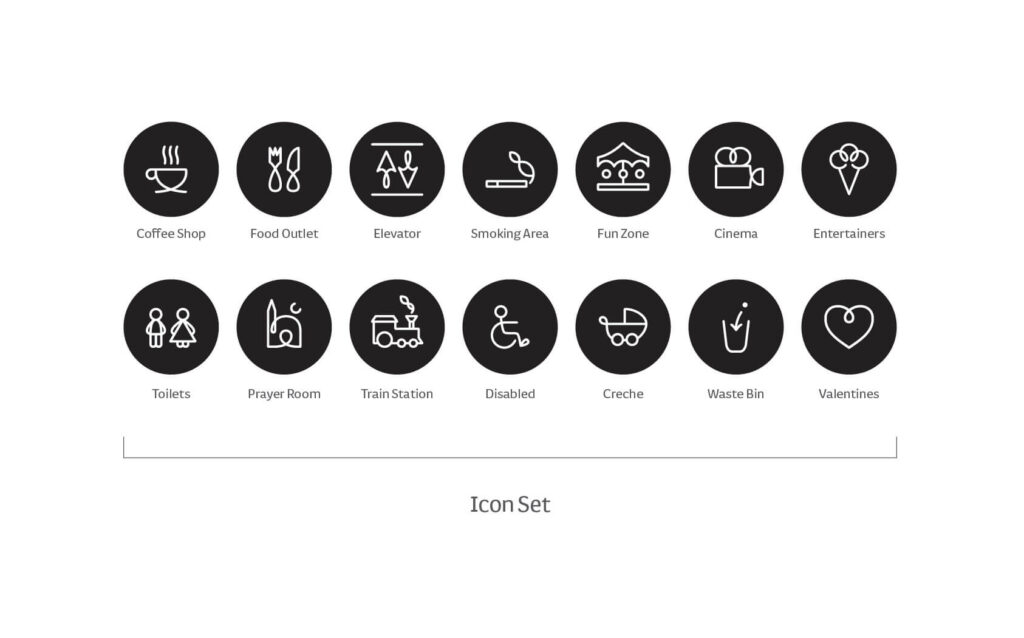 Seef Mall. Roundel icon set