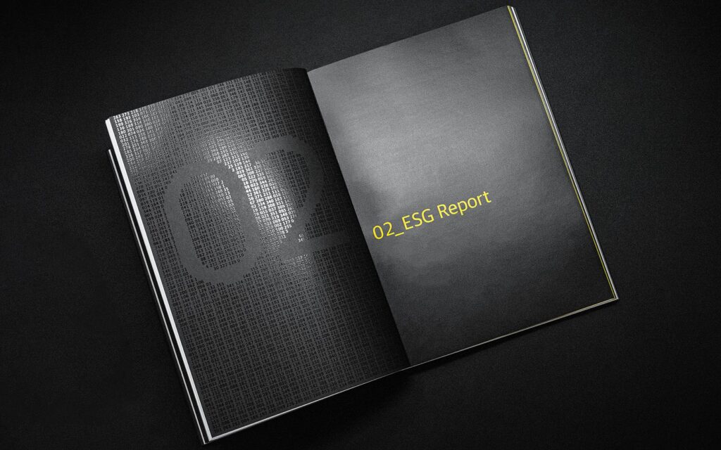 ESG Section divider spread for GFH Annual Report 2023.