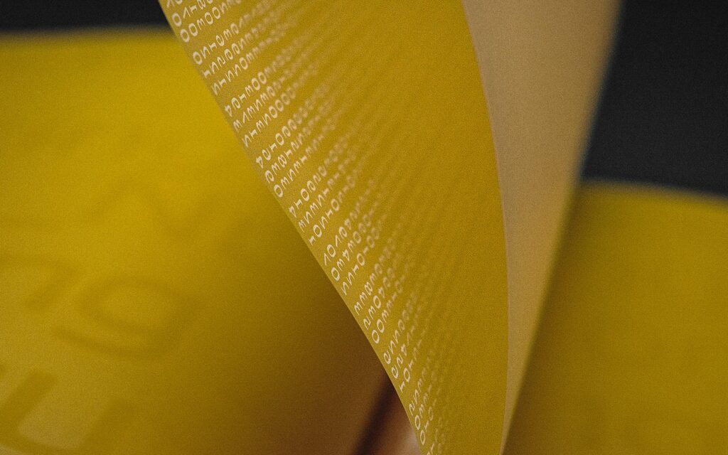 Translucent sheet with number pattern for GFH Annual Report 2023.