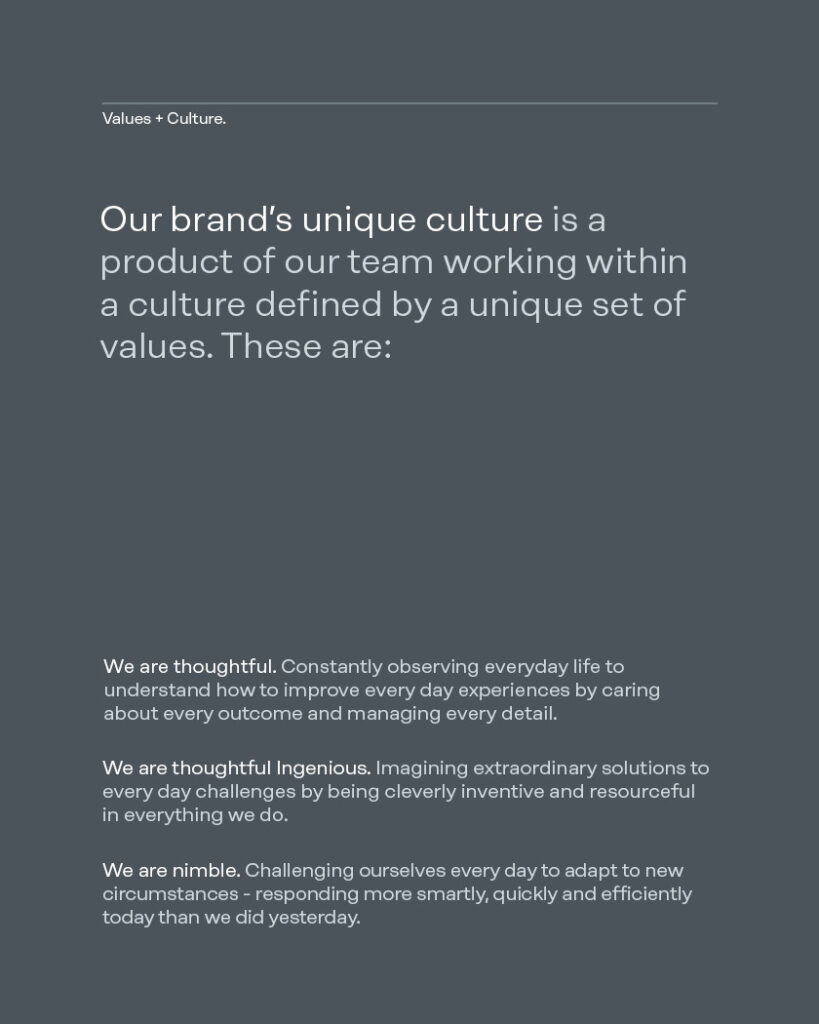 Brand Values and Culture for Gtech Brand.
