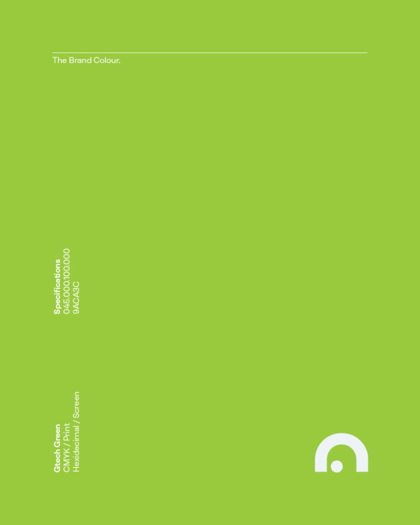 Brand colour green for Gtech Brand