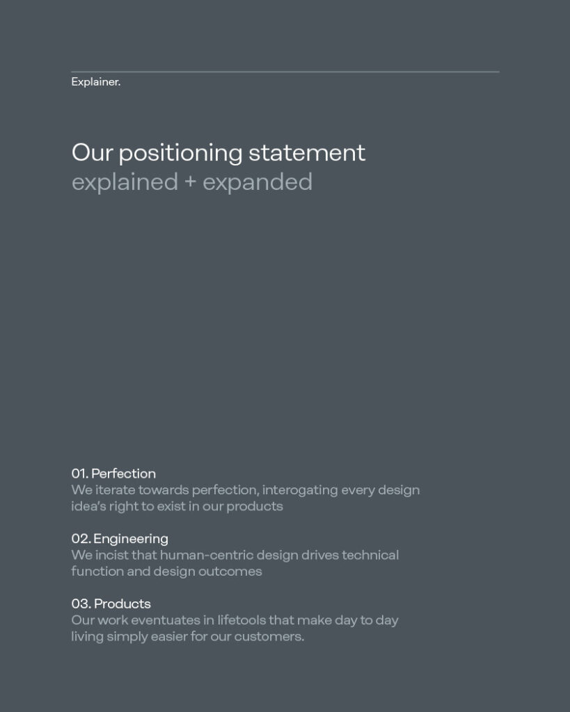 Brand position explainer for Gtech Brand.