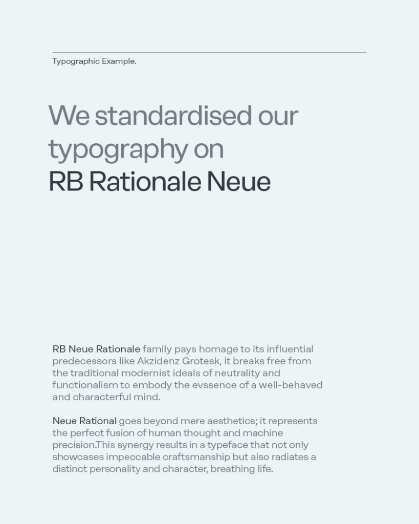 Typographic example for Gtech Brand.