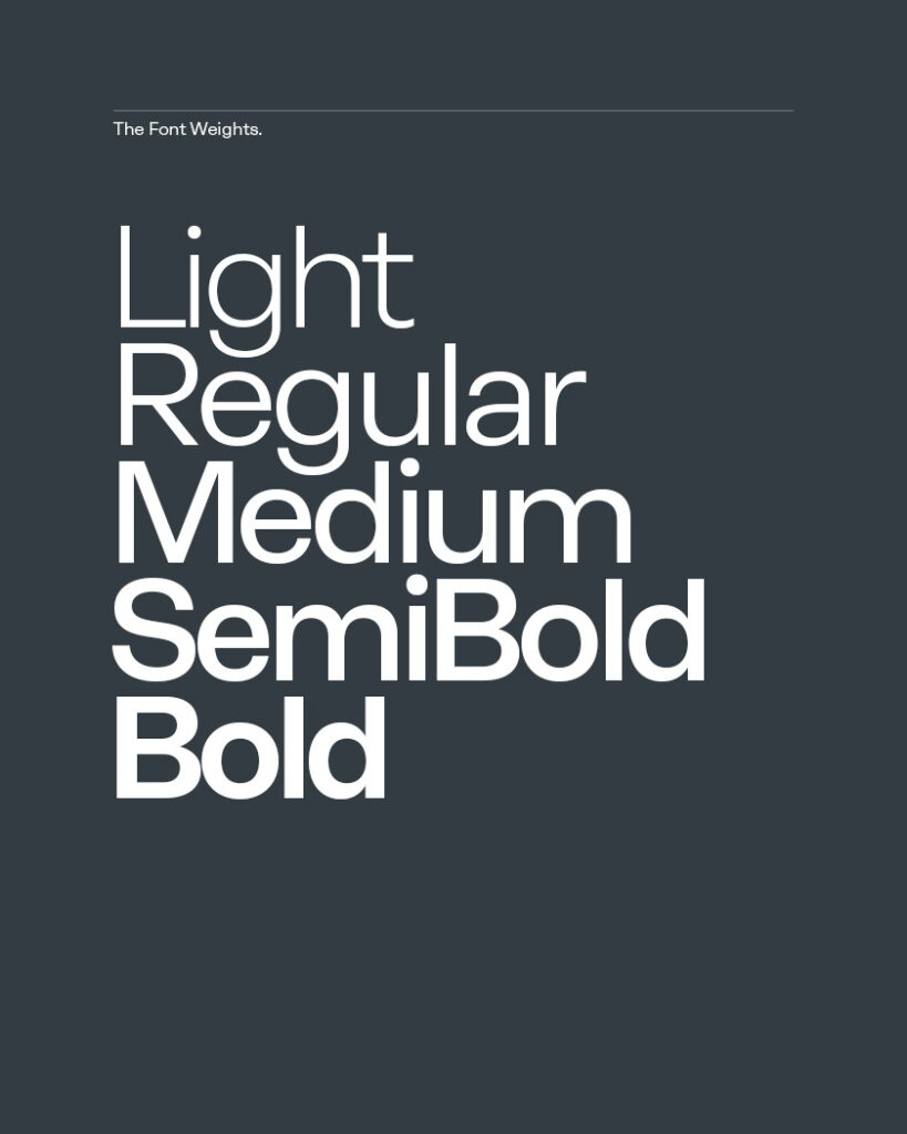 Font Weights for Gtech Brand.
