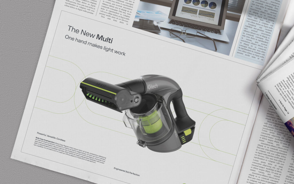 Press advert example for Gtech Brand